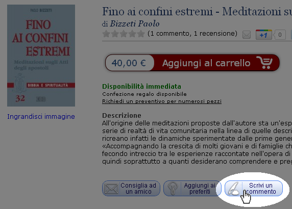 Screenshot scrivi commento